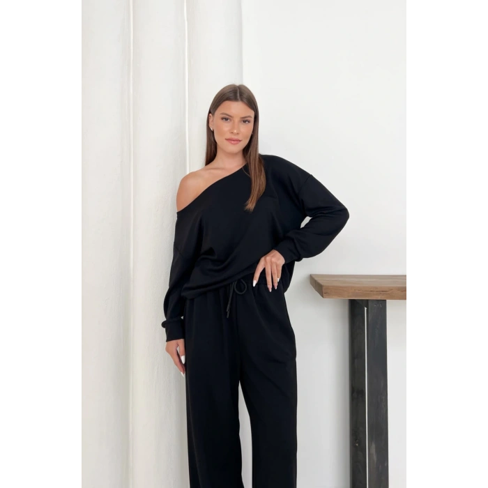 Kadın Modal Kumaş Düşük Omuz Alt Üst Takım