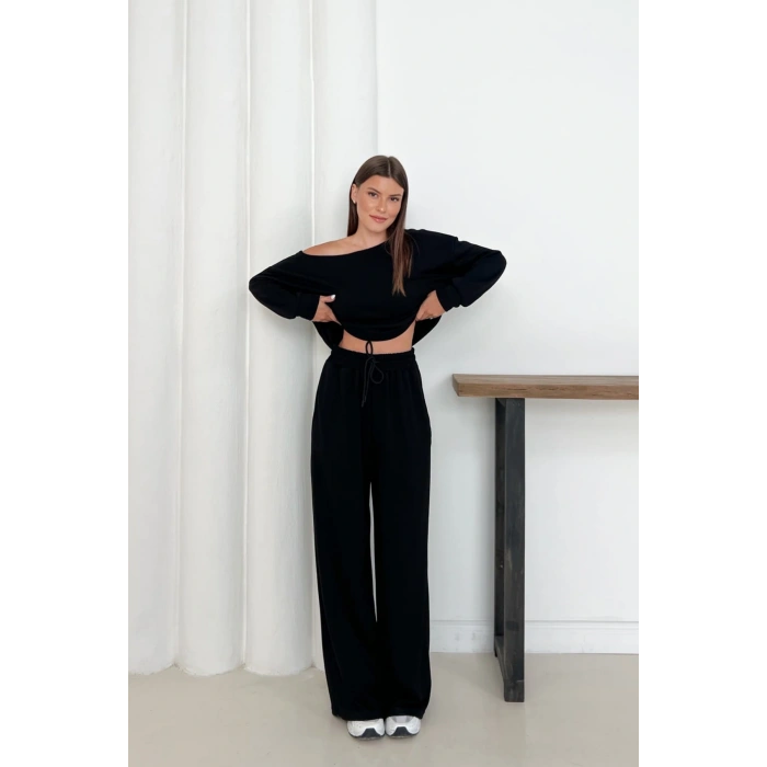 Kadın Modal Kumaş Düşük Omuz Alt Üst Takım