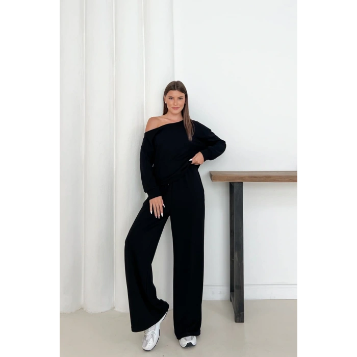 Kadın Modal Kumaş Düşük Omuz Alt Üst Takım