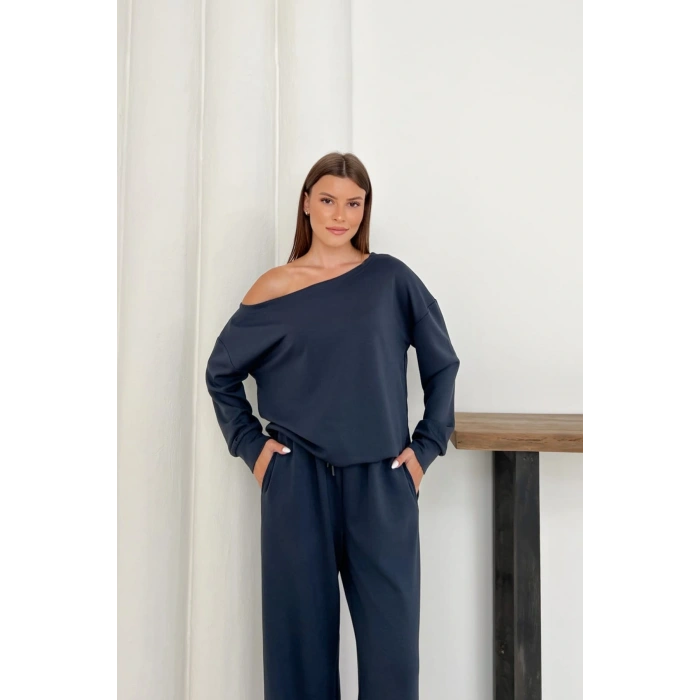 Kadın Modal Kumaş Düşük Omuz Alt Üst Takım