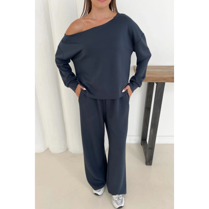 Kadın Modal Kumaş Düşük Omuz Alt Üst Takım