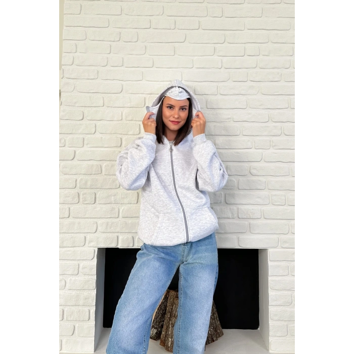 Unisex Kar Maskeli Samuray Kapüşonlu Oversize Hırka