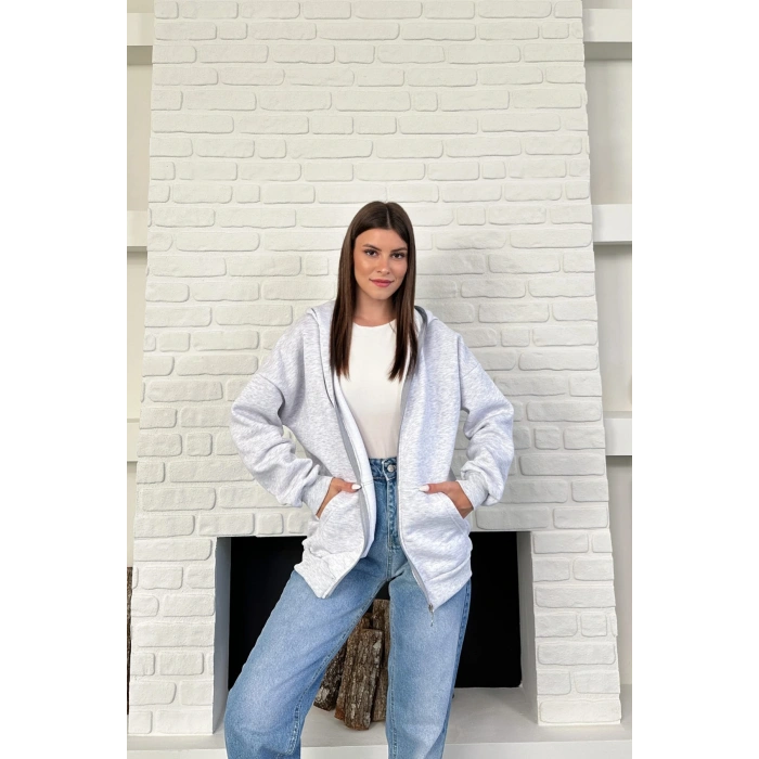 Unisex Kar Maskeli Samuray Kapüşonlu Oversize Hırka