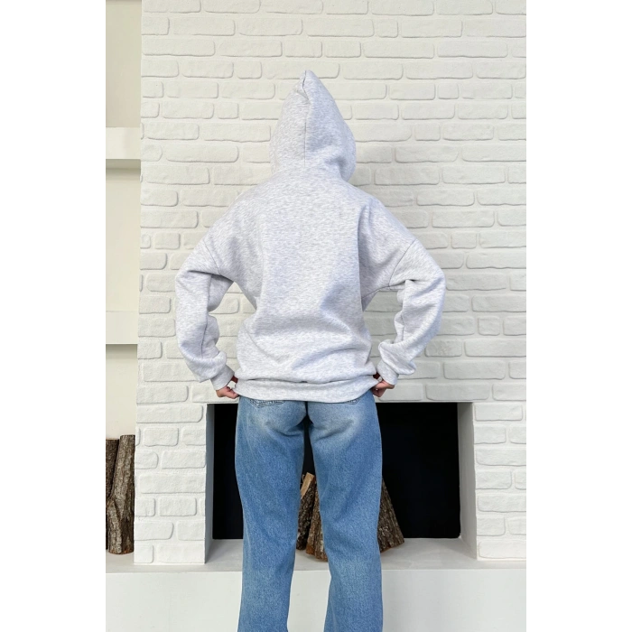 Unisex Kar Maskeli Samuray Kapüşonlu Oversize Hırka