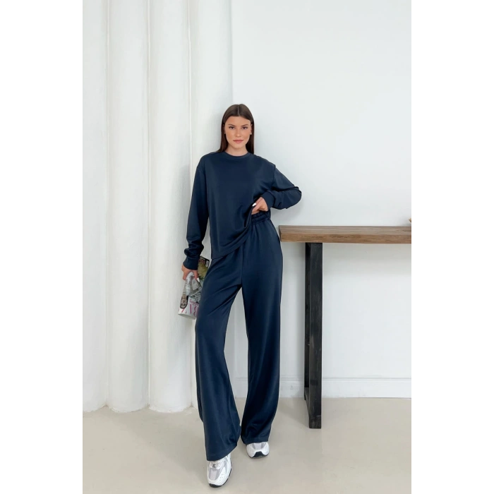 Kadın Antrasit Modal Kumaş Rahat Kesim İkili Takım