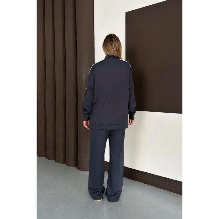 Kadın Antrasit Ara Biyeli Uzun Eşofman Takımı