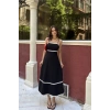 Şerit Detaylı İnce Askılı Elbise