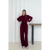 Kadın Bordo Modal Kumaş Rahat Kesim İkili Takım