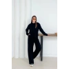 Kadın Siyah Modal Kumaş Rahat Kesim İkili Takım