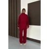 Kadın Bordo Ara Biyeli Uzun Eşofman Takımı