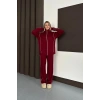 Kadın Bordo Ara Biyeli Uzun Eşofman Takımı