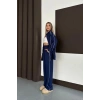 Kadın Lacivert Ara Biyeli Uzun Eşofman Takımı