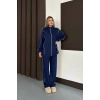 Kadın Lacivert Ara Biyeli Uzun Eşofman Takımı