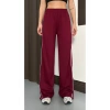 Kadın Bordo Yan Şeritli Modal Bol Paça Baggy Eşofman Altı