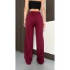 Kadın Bordo Yan Şeritli Modal Bol Paça Baggy Eşofman Altı