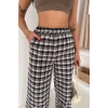 Kadın Ekose Yüksek Bel Palazzo Pantolon