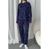 Kadın Şeker Desenli Alt Üst Pijama Takımı-Lacivert