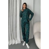 Kadın Şeker Desenli Alt Üst Pijama Takımı-Yeşil