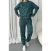 Kadın Şeker Desenli Alt Üst Pijama Takımı-Yeşil
