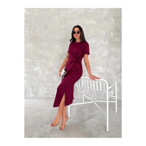 Zarif Bağlama Detaylı Modal Kumaş Elbise