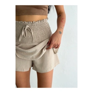 Yüksek Bel Mini Şort Etek