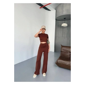 Modal Kumaş Crop Pantolon Takım