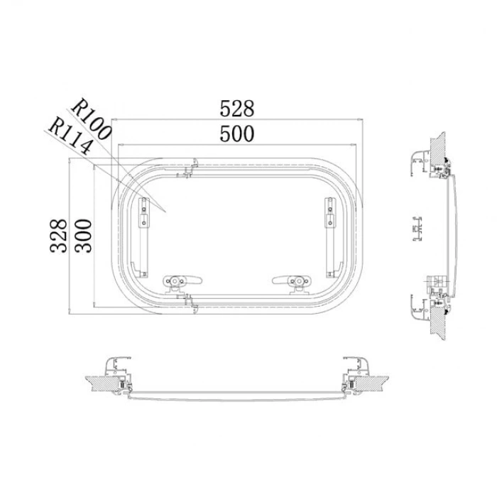 Babarvy Amortisörlü Karavan Camı - 90° açılır 30x50
