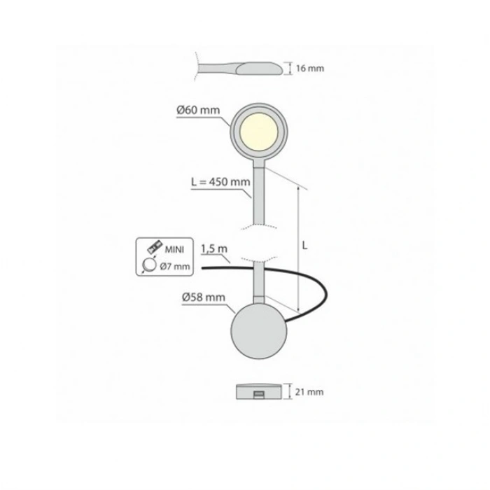 Dometic Okuma Lambası (L80TM) 12v