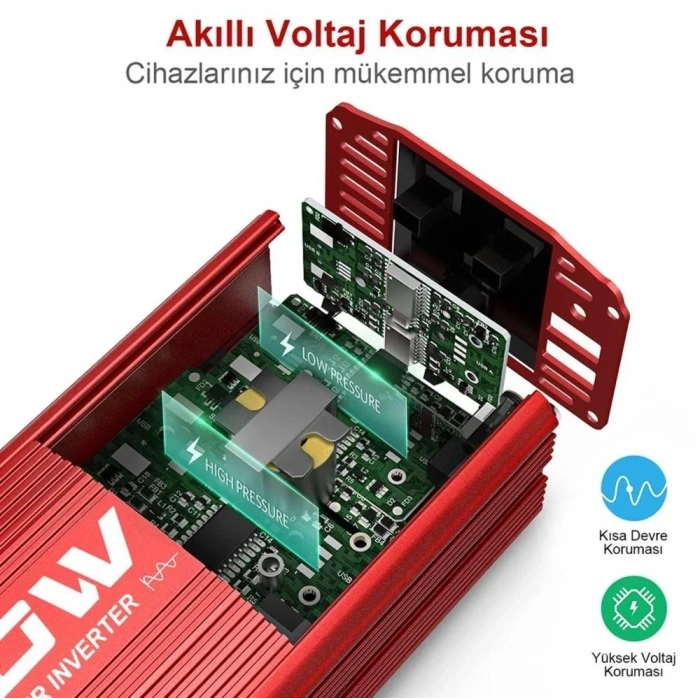 KOBB KBN600 12V/220V 600Watt Modifiye Sinüs Dönüştürücü İnvertör