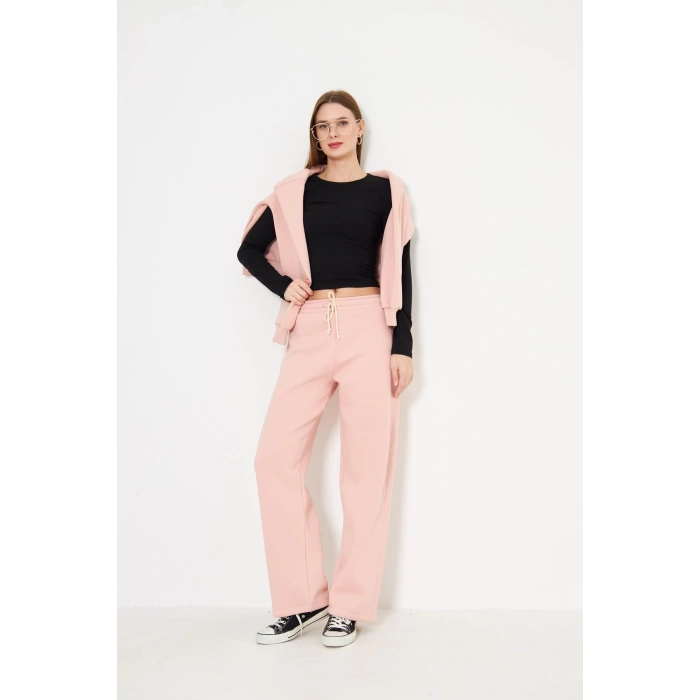 Kadın Kapüşonlu cepli Sweatshirt Pembe