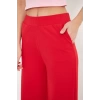 Orta Bel Elastik Düz Paça Kadın Pantolon Kırmızı