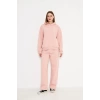 Kadın Kapüşonlu cepli Sweatshirt Pembe