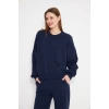 Kadın Bisiklet Yaka Sweatshirt Lacivert