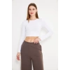 Kadın Geniş Paçalı Pantolon Kahve Rengi