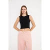 Kadın Kolsuz Crop Atlet Siyah