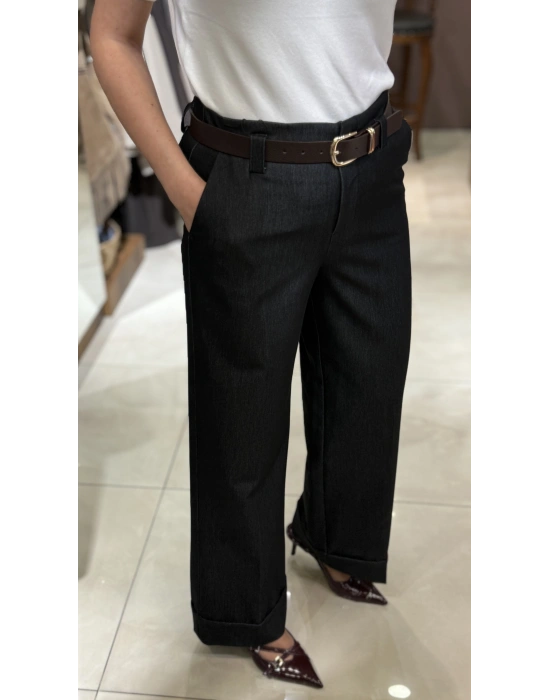 KEMERLİ KIVRIK PAÇA PANTOLON