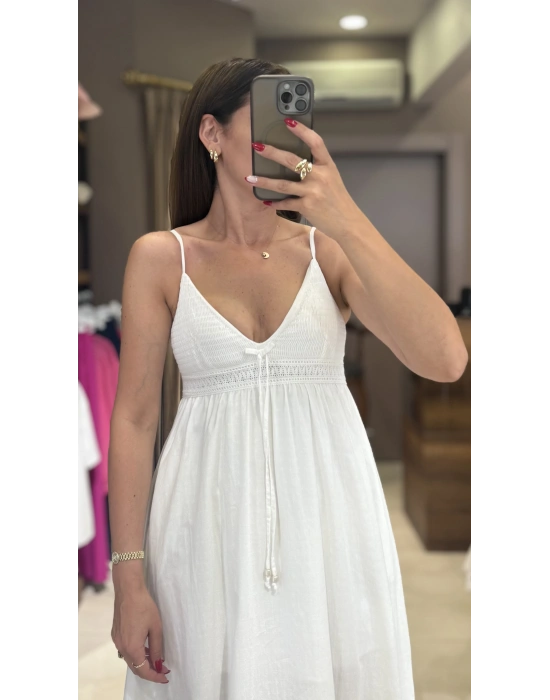 ŞERİT DETAYLI ELBİSE