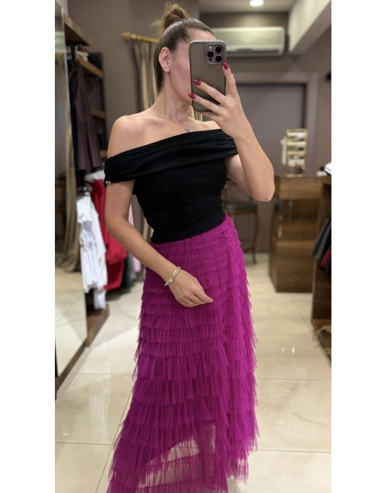 TÜL KAT KAT ETEK - PEMBE