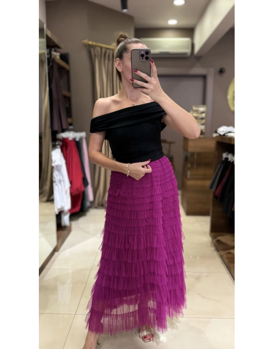 TÜL KAT KAT ETEK - PEMBE