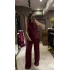 BAĞCIKLI SALAŞ PANTOLON - BORDO
