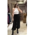 SATEN LASTİKLİ PANTOLON - SİYAH