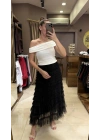 BARDOT YAKA METAL DETAY BLUZ - BEYAZ