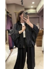 BOMBER SATEN CEKET - SİYAH