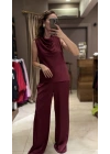 SATEN DEGAJE BLUZ - BORDO