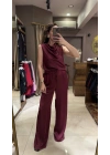 SATEN DEGAJE BLUZ - BORDO