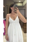 ŞERİT DETAYLI ELBİSE