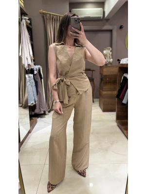 BOL PAÇA LASTİKLİ PANTOLON - KAHVERENGİ