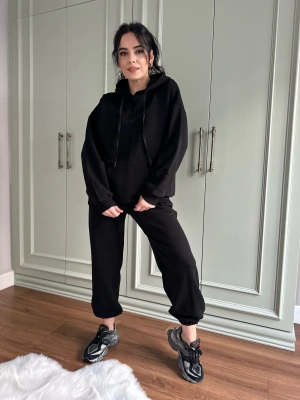 KAPİŞONLU SWEAT - SİYAH