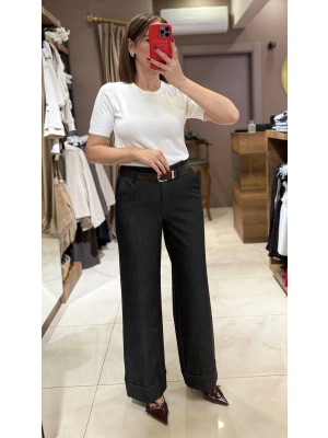 KEMERLİ KIVRIK PAÇA PANTOLON