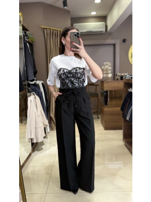 KORDONLU PANTOLON - SİYAH